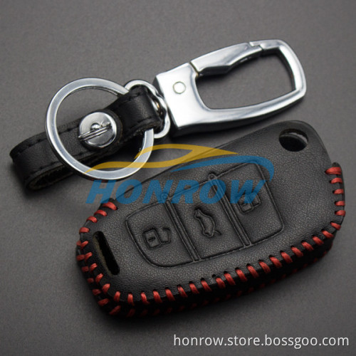 Au 3 button key leather case used for Q3 Q7 A3 A1 TT R8